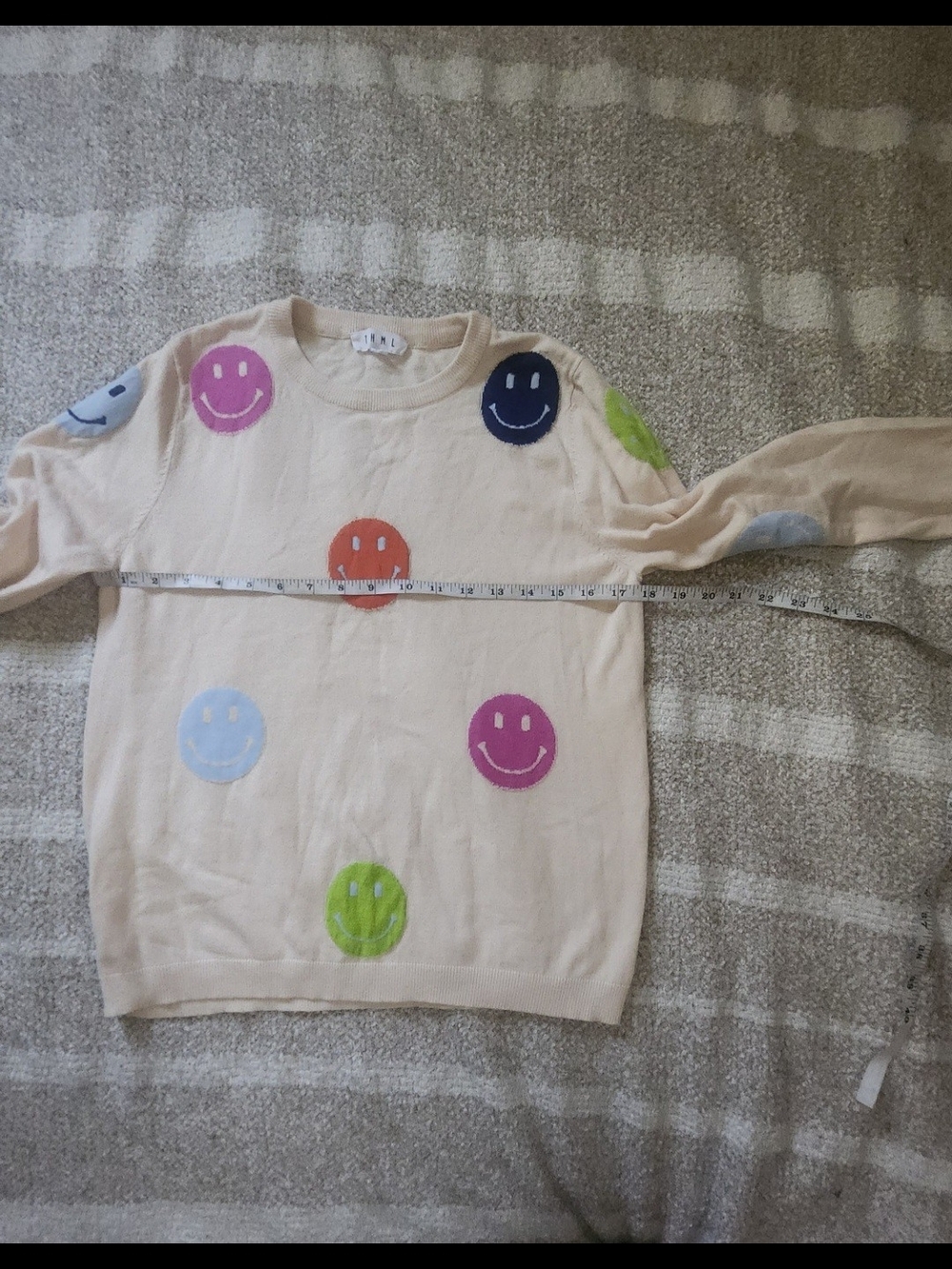 THML Cream Sweater with Multicolored Smiley Dots - Picture 3 of 8